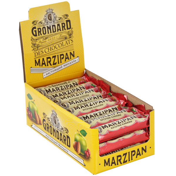 №1 TM Grondard     (8415) Батончики глазированные Марципановые Клюква, (24шт по 50г)    в Твери