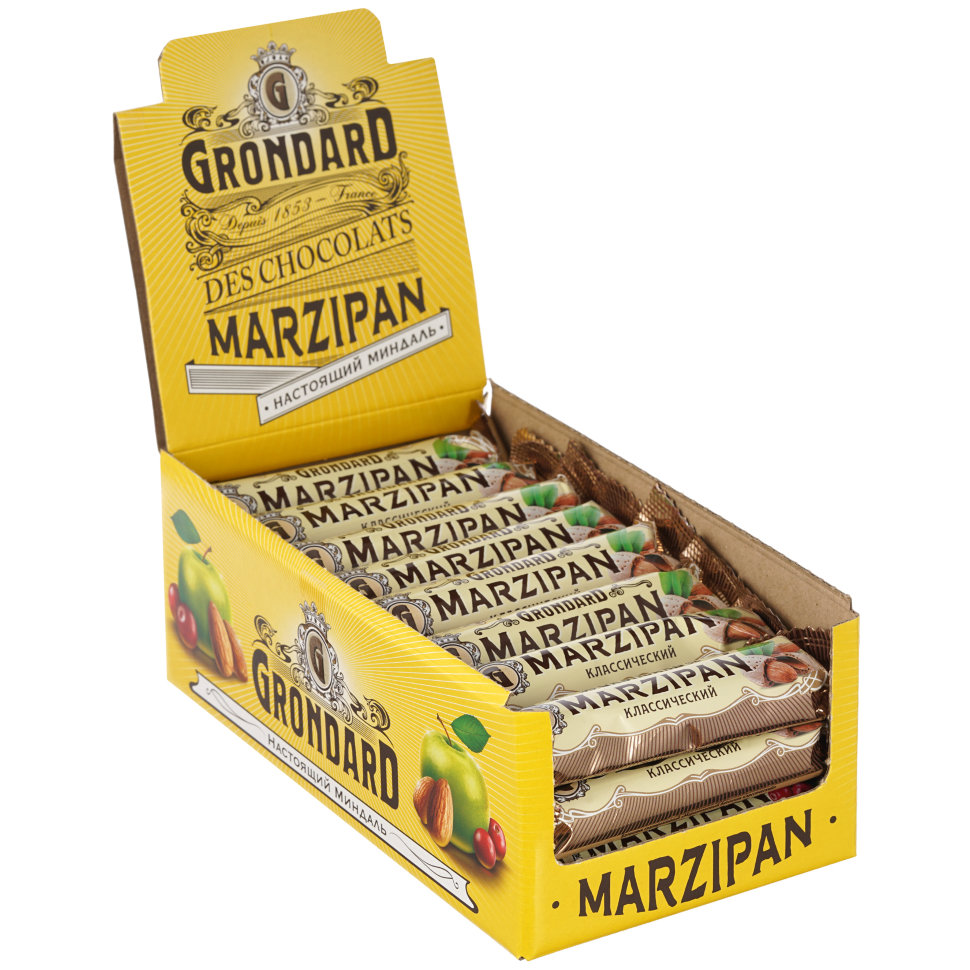  TM Grondard     (9389) Батончики глазированные Марципановые Классика, (24шт по 50г)      в Твери
