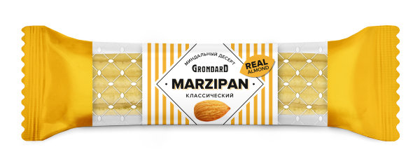 №1 TM Grondard   (10361) Батончики НЕглазированные Марципановые Классика, (28шт по 40г)        в Твери