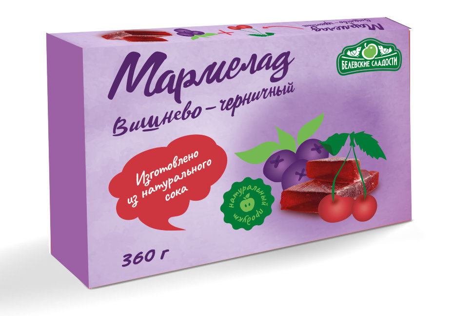  Мармелад  "Вишнево-черничный" белевский 360г   в Твери