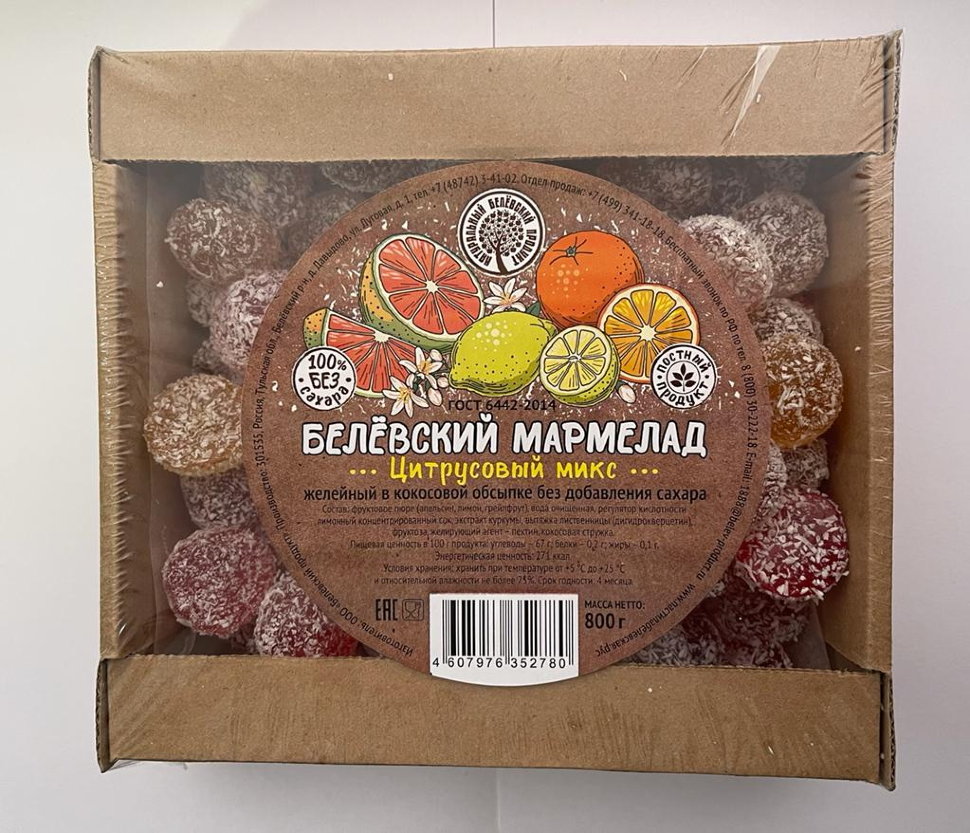  Мармелад белевский на фруктозе 800г "Цитрусовый микс"    в Твери