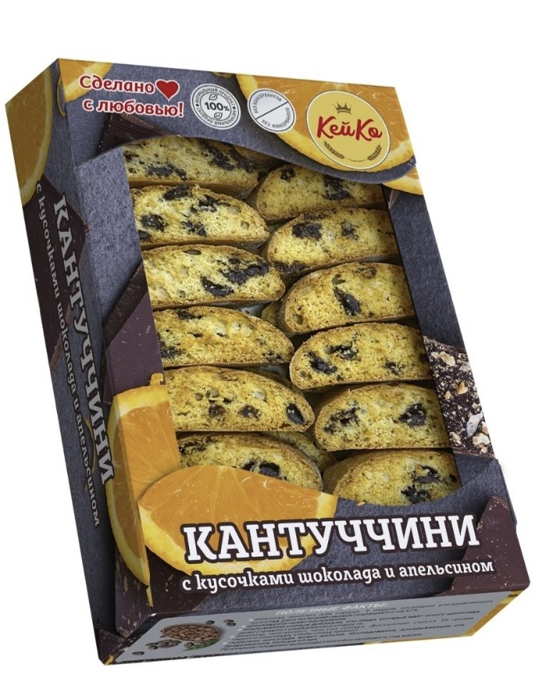  Кей Ко Кантуччини с кусочками шоколада и апельсином, 200г   в Твери