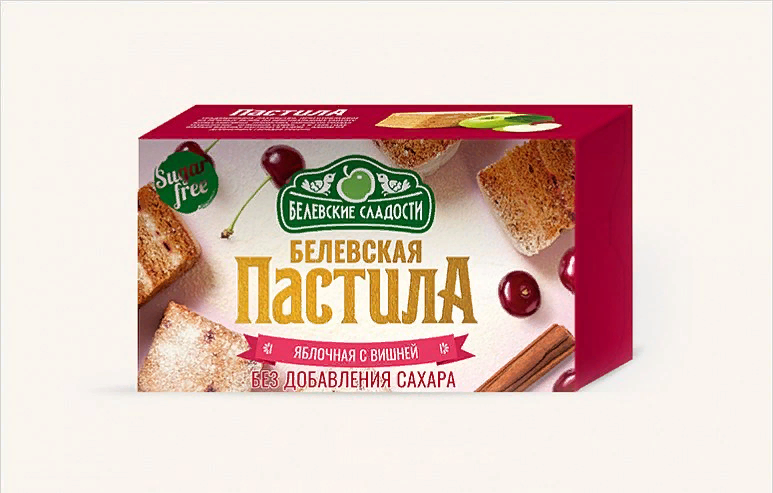  Пастила  200г диетическая С ВИШНЕЙ, НОВЫЙ ФОРМАТ (4 шт по 50гр)    в Твери