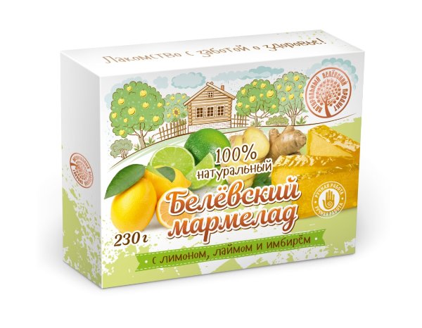 №2 Мармелад белевский "Лимон-лайм-имбирь" 230г  в Твери