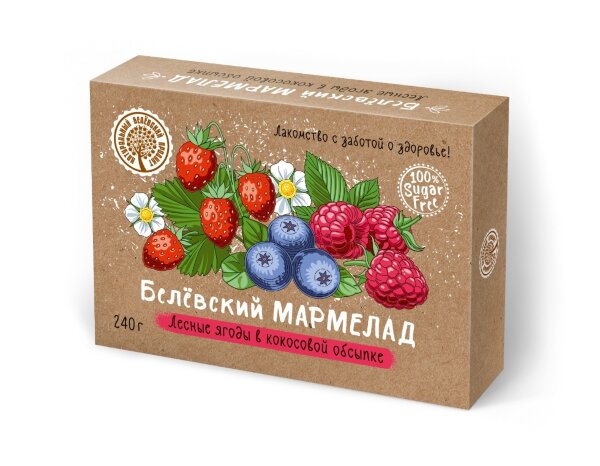 №2 Мармелад белевский на фруктозе 240г "ЛЕСНЫЕ ЯГОДЫ"  в Твери