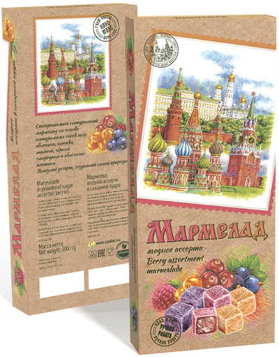 №2 Сладарт Мармелад Ассорти ягодное в сахарной пудре, 200г    в Твери